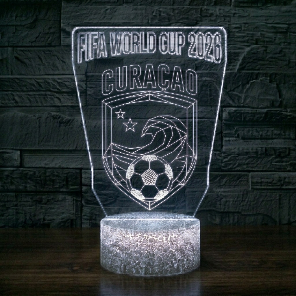 FIFA 2026 Curaçao Soccer Sports Themed 3D Optical Lamp