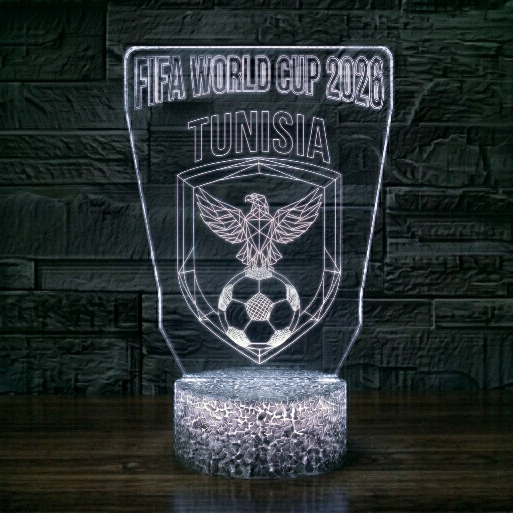 FIFA 2026 Tunisia Soccer Sports Themed 3D Optical Lamp