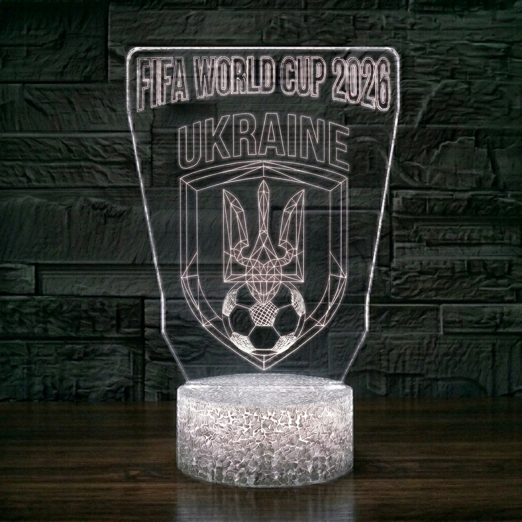 FIFA 2026 Ukraine Soccer Sports Themed 3D Optical Lamp