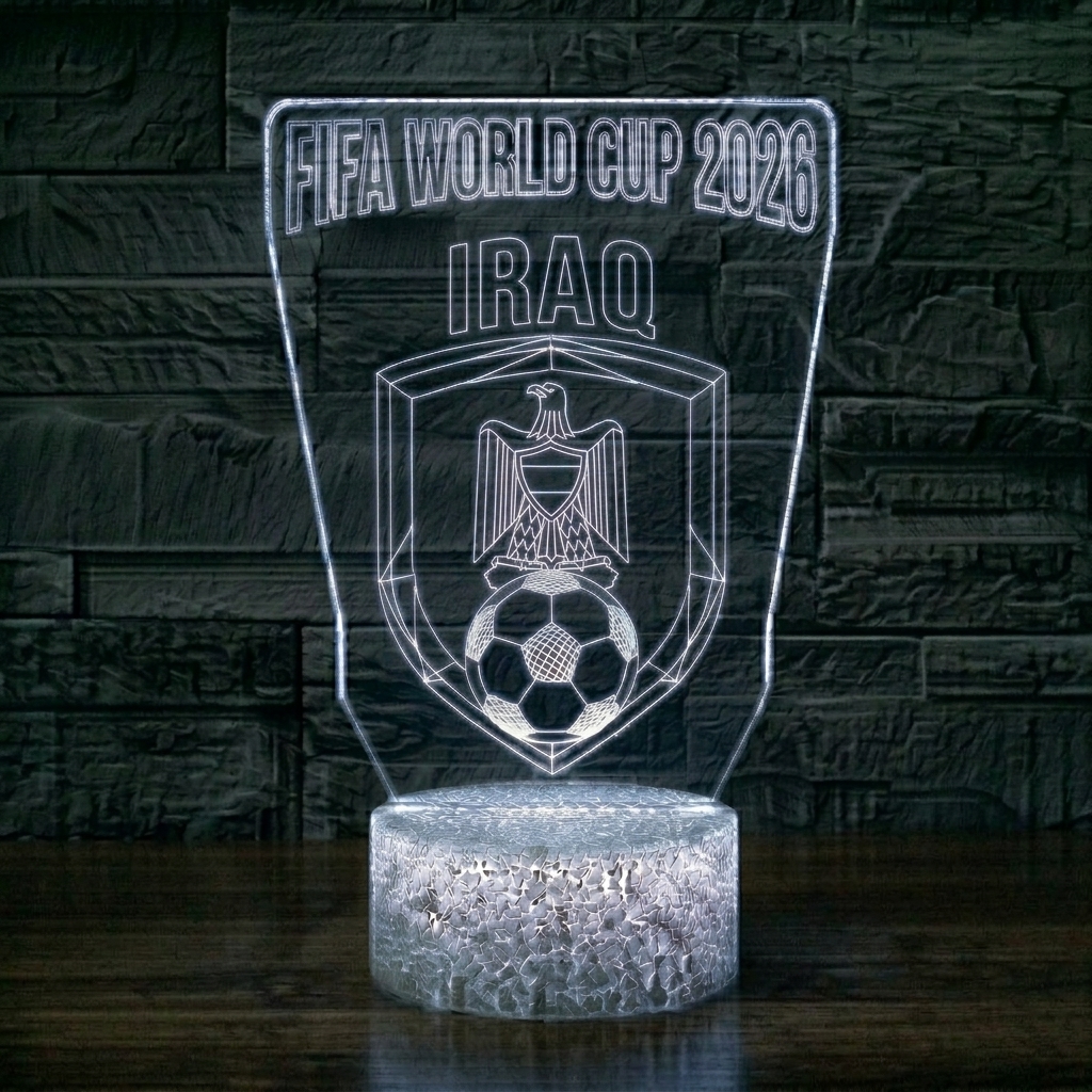 FIFA 2026 Iraq Soccer Sports Themed 3D Optical Lamp