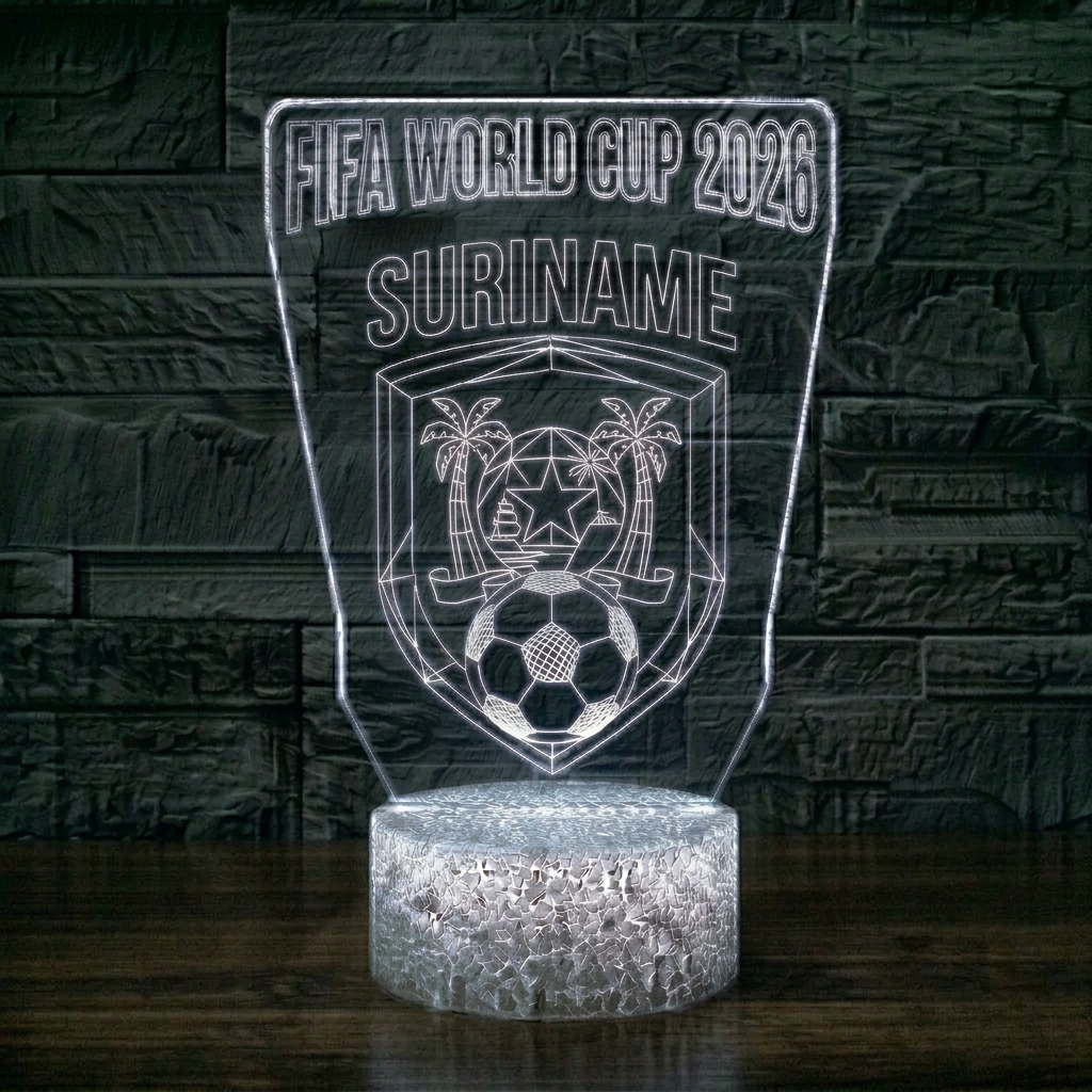 FIFA 2026 Suriname Soccer Sports Themed 3D Optical Lamp