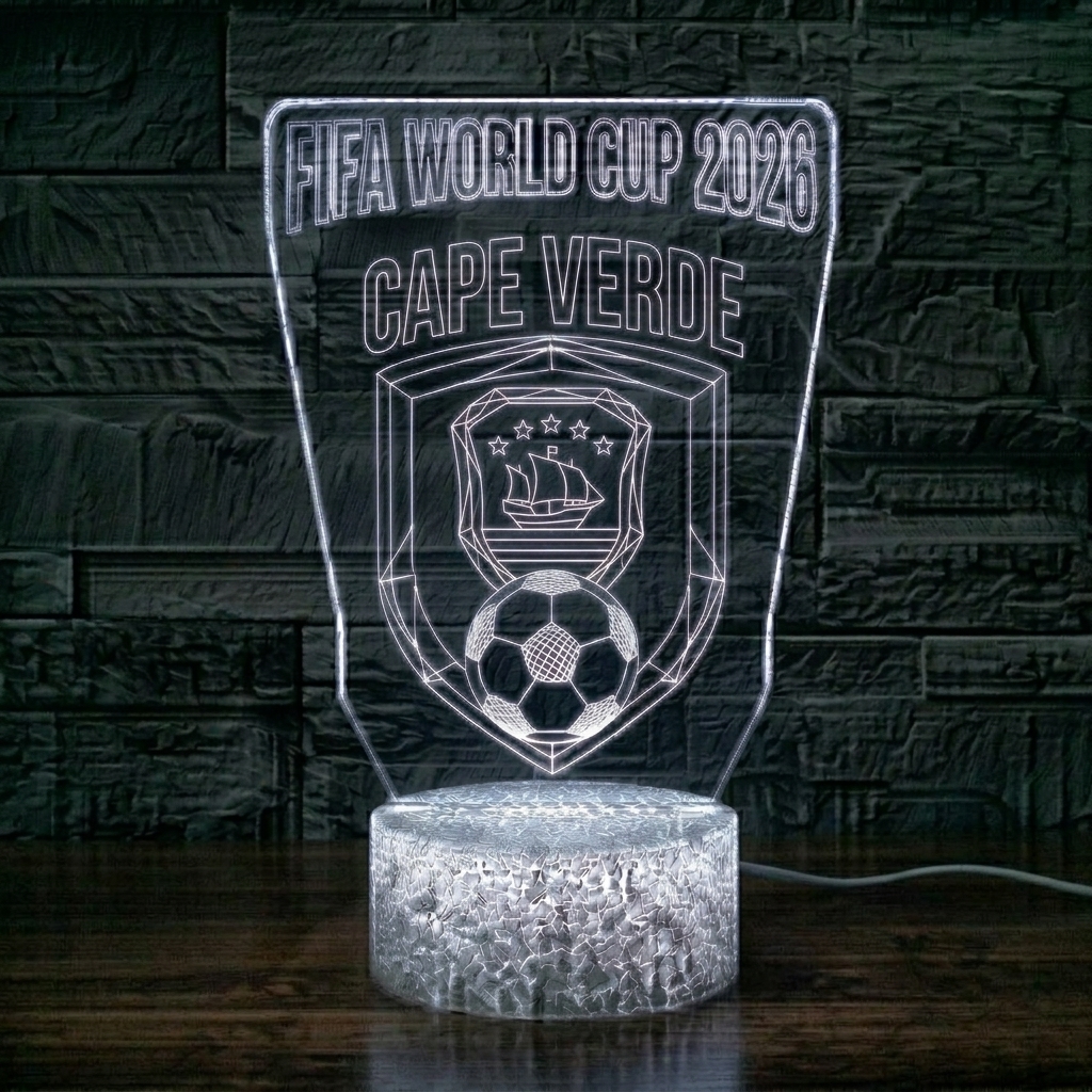 FIFA 2026 Cape Verde Soccer Sports Themed 3D Optical Lamp