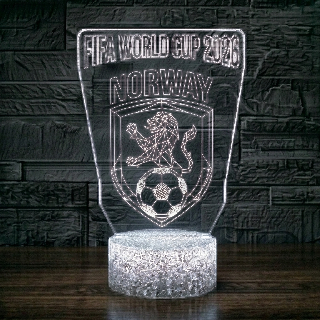 FIFA 2026 Norway Soccer Sports Themed 3D Optical Lamp