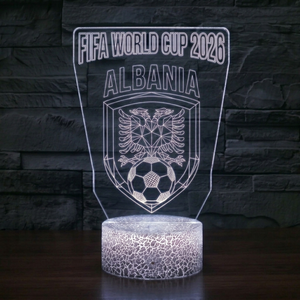 FIFA 2026 Albania Soccer Sports Themed 3D Optical Lamp