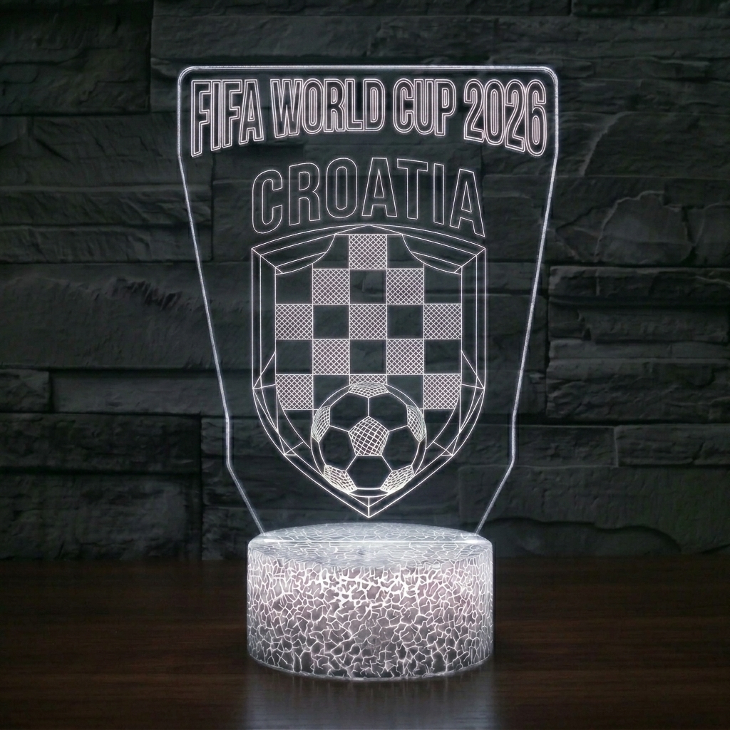 FIFA 2026 Croatia Soccer Sports Themed 3D Optical Lamp