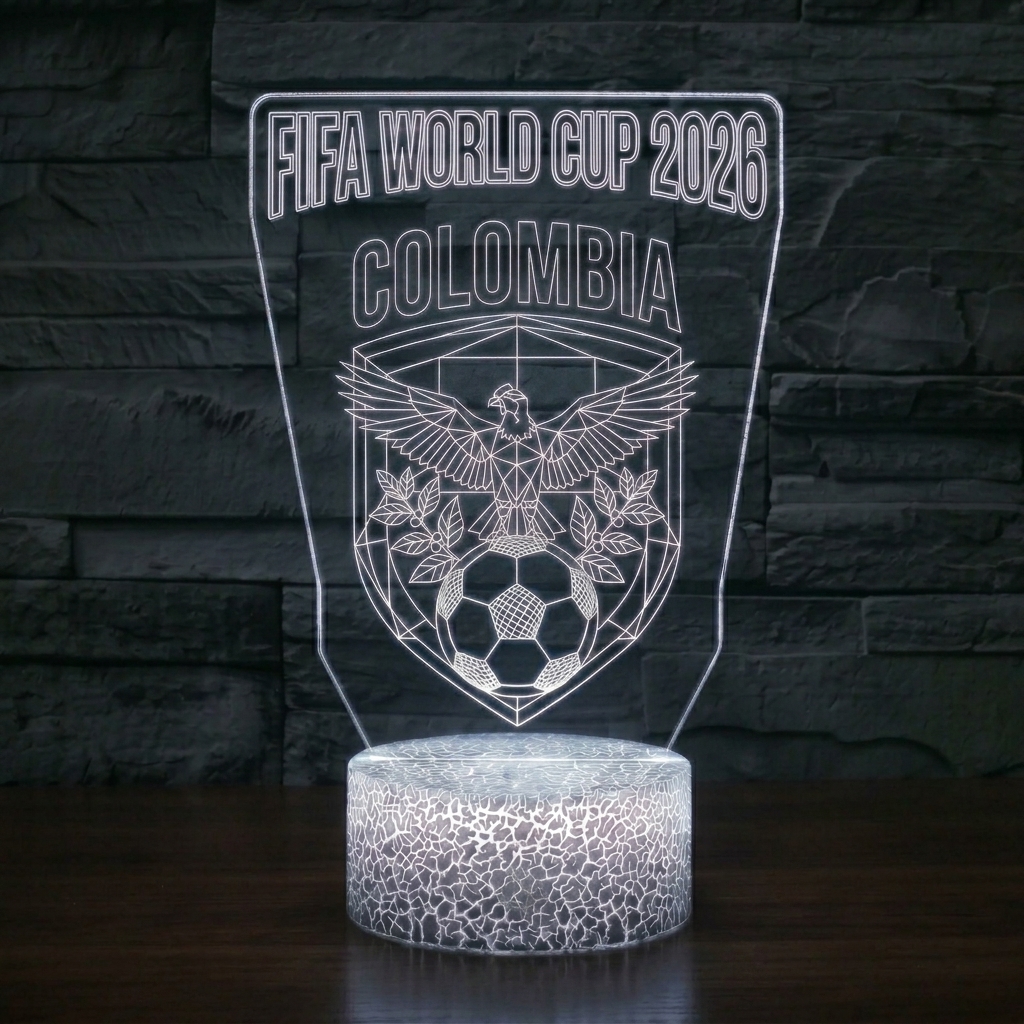 FIFA 2026 Colombia Soccer Sports Themed 3D Optical Lamp