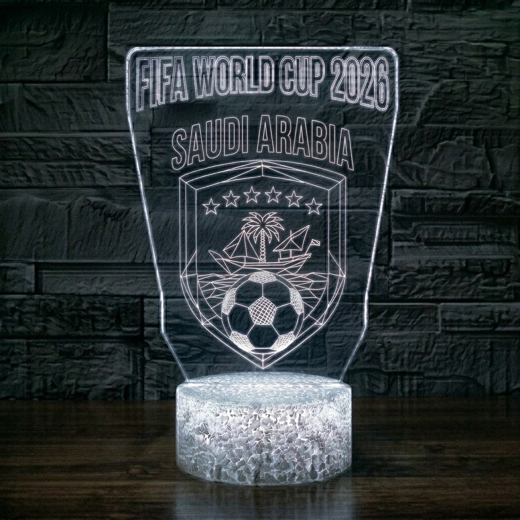 FIFA 2026 Saudi Arabia Soccer Sports Themed 3D Optical Lamp