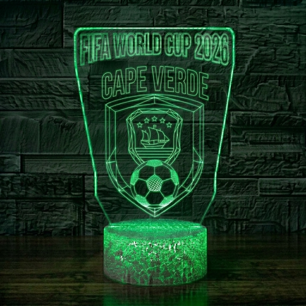 FIFA 2026 Cape Verde Soccer Sports Themed 3D Optical Lamp