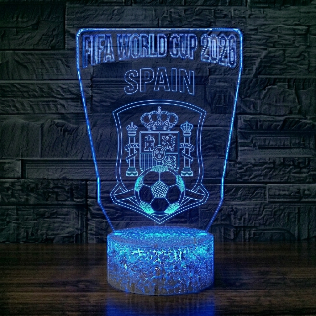 FIFA 2026 Spain Soccer Sports Themed 3D Optical Lamp