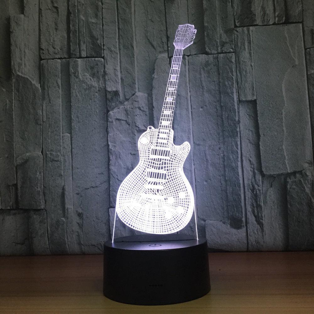Abstract Guitar 3D Optical Illusion Lamp - 3D Optical Lamp