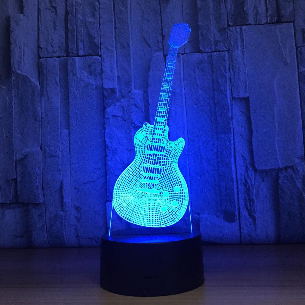Abstract Guitar 3D Optical Illusion Lamp - 3D Optical Lamp
