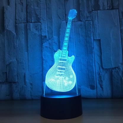 Abstract Guitar 3D Optical Illusion Lamp - 3D Optical Lamp