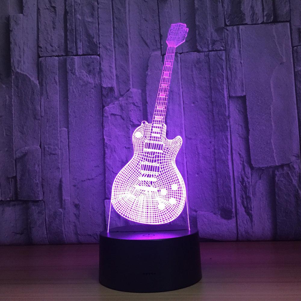 Abstract Guitar 3D Optical Illusion Lamp - 3D Optical Lamp