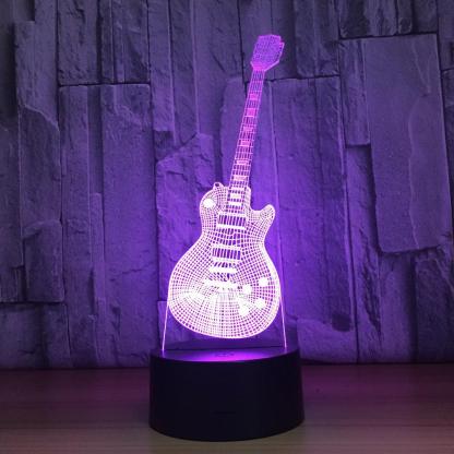 Abstract Guitar 3D Optical Illusion Lamp - 3D Optical Lamp