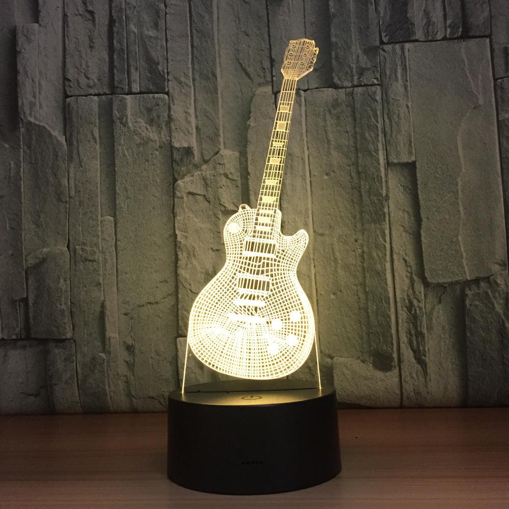 Abstract Guitar 3D Optical Illusion Lamp - 3D Optical Lamp