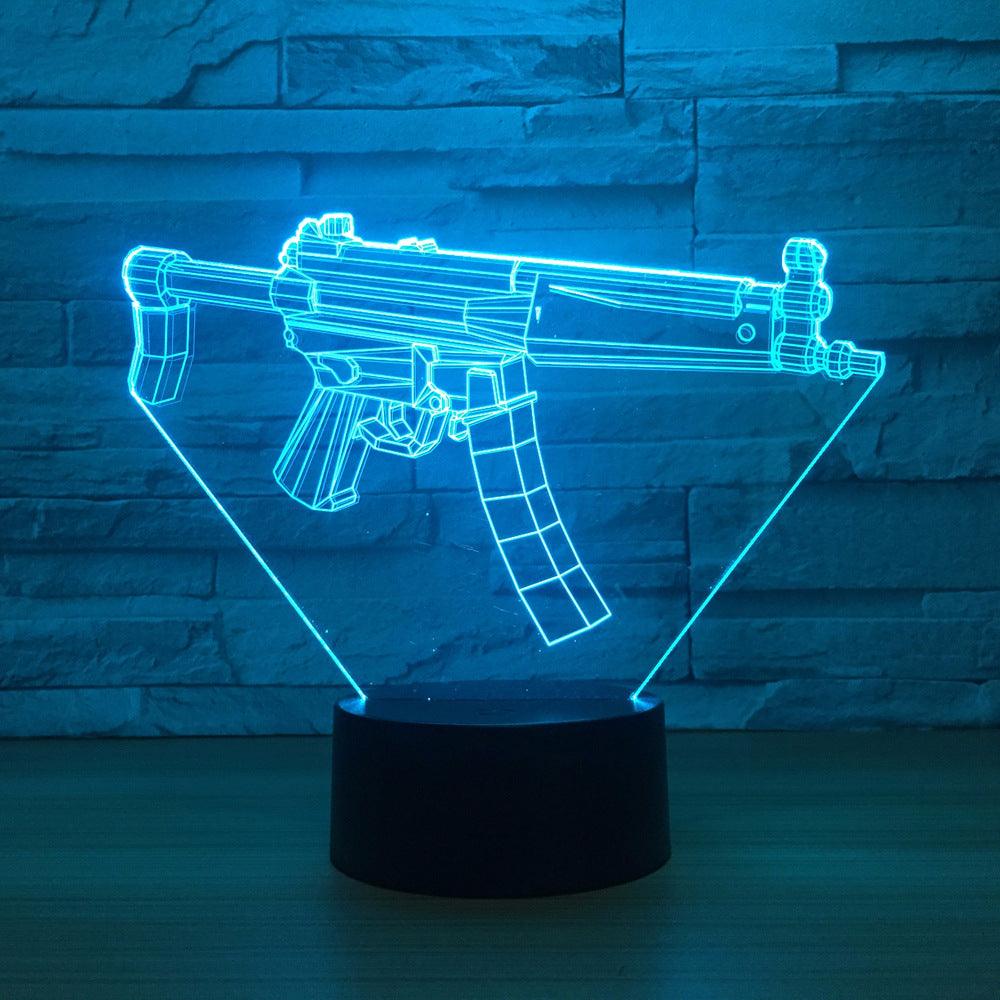 Abstract Machine Gun 3D Optical Illusion Lamp - 3D Optical Lamp