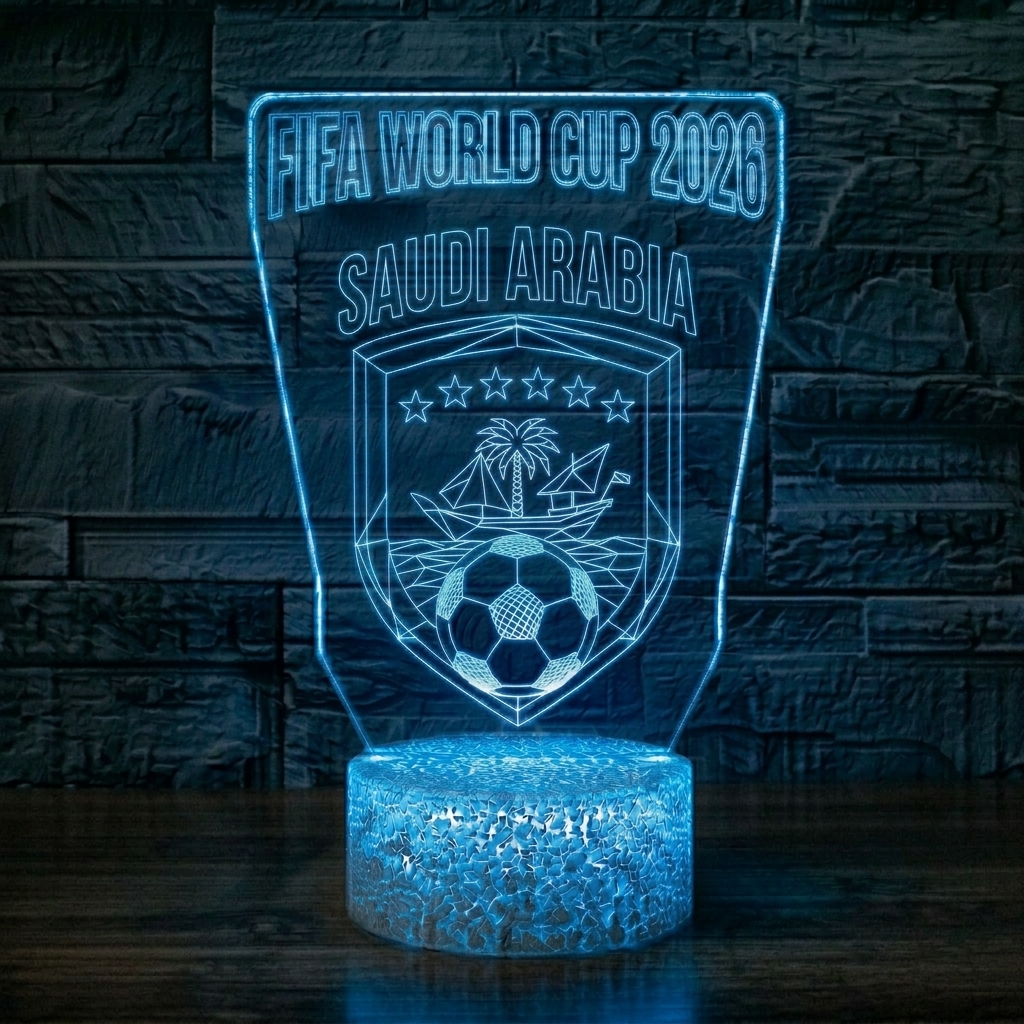FIFA 2026 Saudi Arabia Soccer Sports Themed 3D Optical Lamp