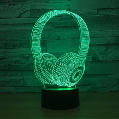 Headphone 3D Optical Illusion Lamp - 3D Optical Lamp