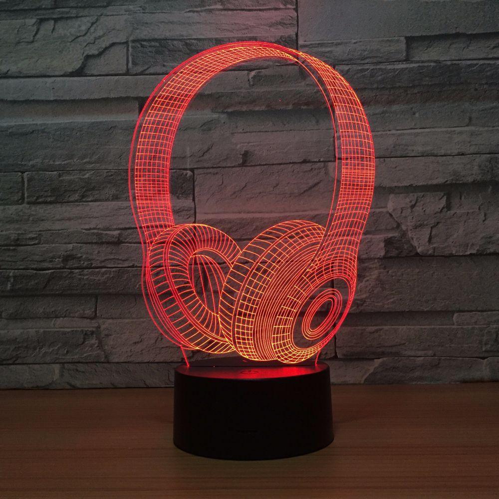 Headphone 3D Optical Illusion Lamp - 3D Optical Lamp