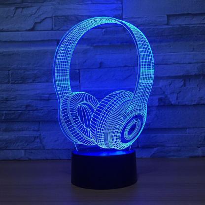 Headphone 3D Optical Illusion Lamp - 3D Optical Lamp