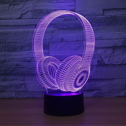 Headphone 3D Optical Illusion Lamp - 3D Optical Lamp