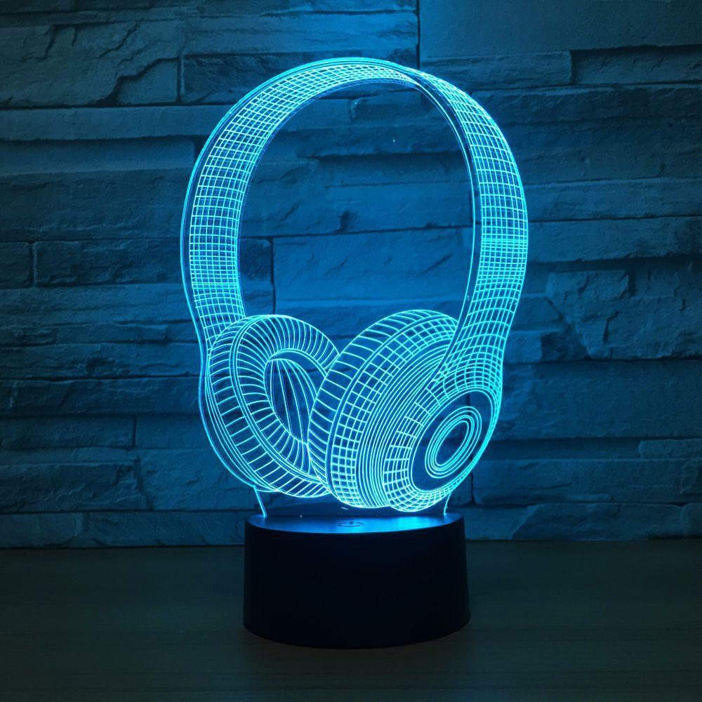 Headphone 3D Optical Illusion Lamp - 3D Optical Lamp
