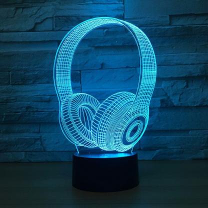 Headphone 3D Optical Illusion Lamp - 3D Optical Lamp
