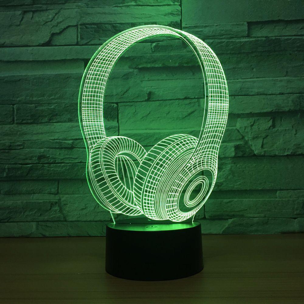 Headphone 3D Optical Illusion Lamp - 3D Optical Lamp
