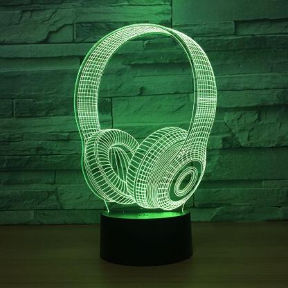 Headphone 3D Optical Illusion Lamp - 3D Optical Lamp