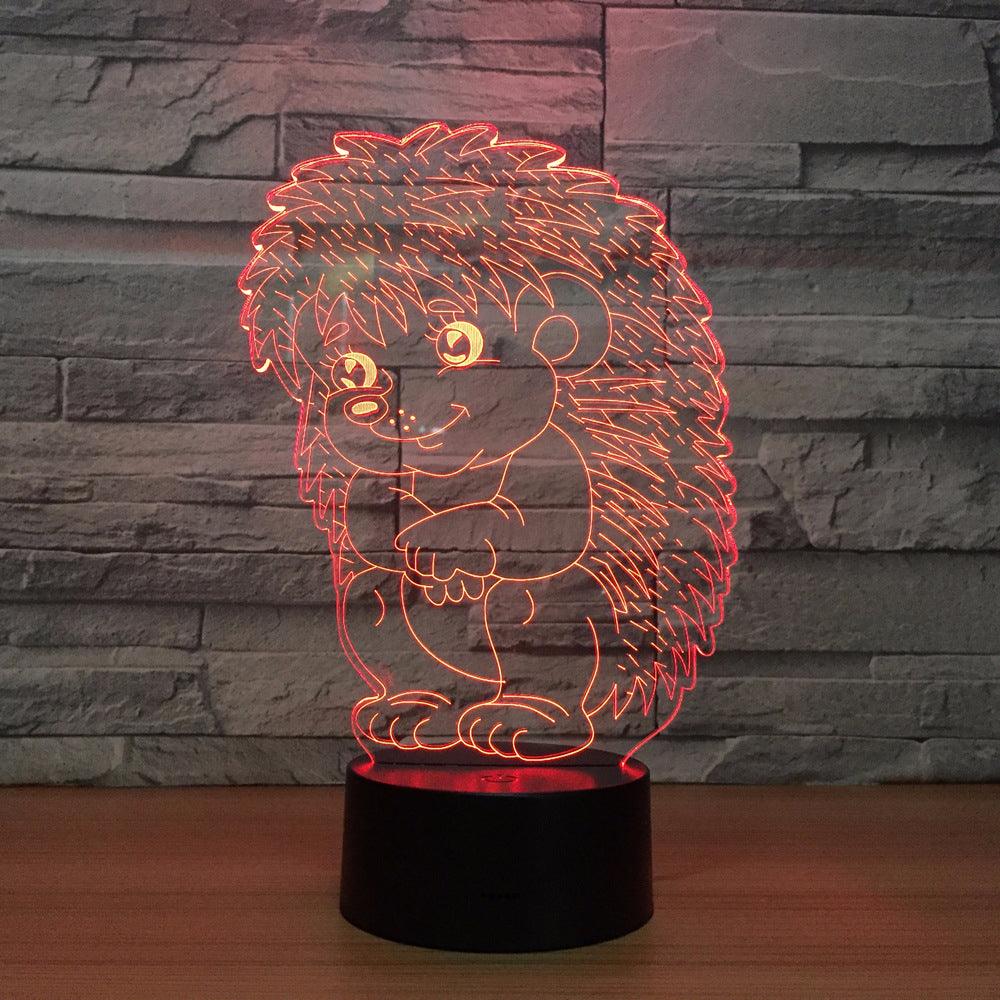 Adorable Hedgehog 3D Optical Illusion Lamp-3D Optical Lamp