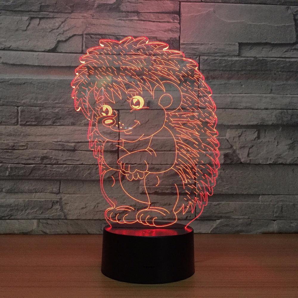 Adorable Hedgehog 3D Optical Illusion Lamp-3D Optical Lamp