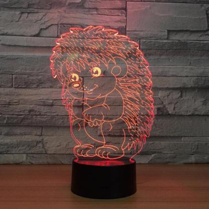 Adorable Hedgehog 3D Optical Illusion Lamp-3D Optical Lamp
