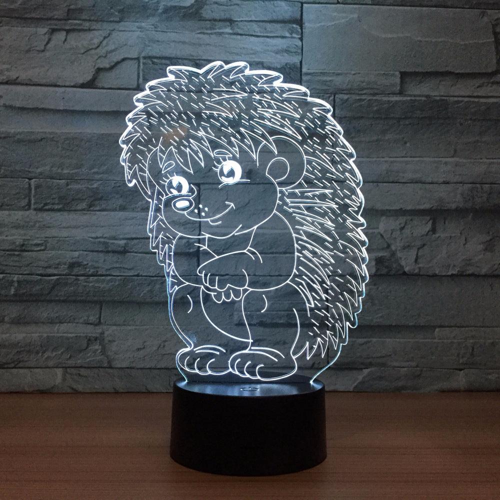 Adorable Hedgehog 3D Optical Illusion Lamp-3D Optical Lamp