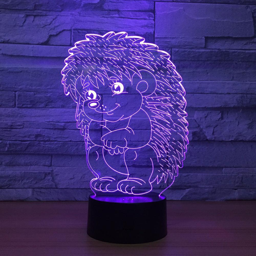 Adorable Hedgehog 3D Optical Illusion Lamp-3D Optical Lamp