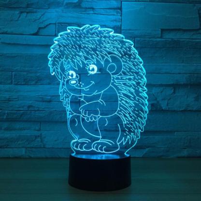 Adorable Hedgehog 3D Optical Illusion Lamp-3D Optical Lamp