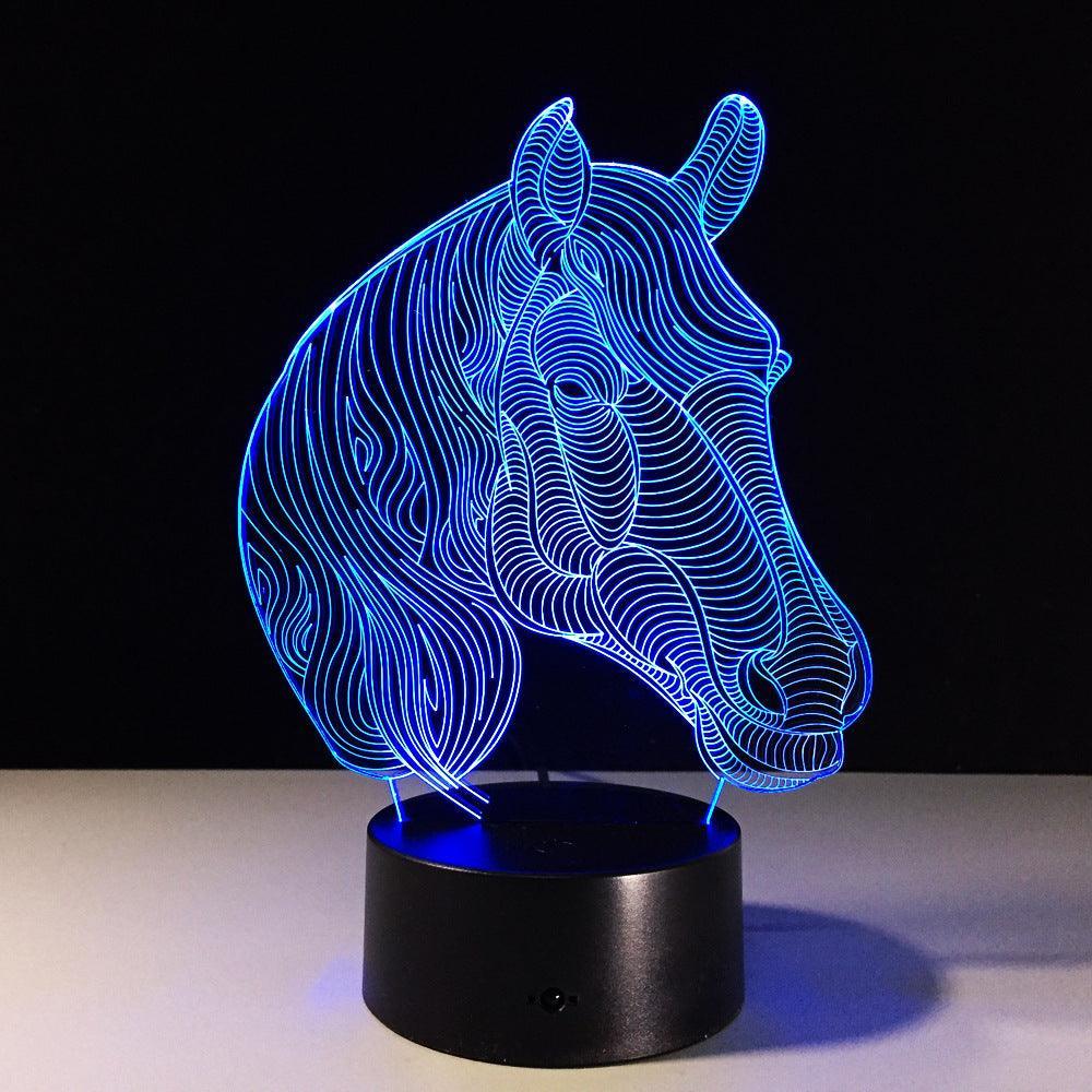 Elegant Horse Head 3D Optical Illusion Lamp - 3D Optical Lamp