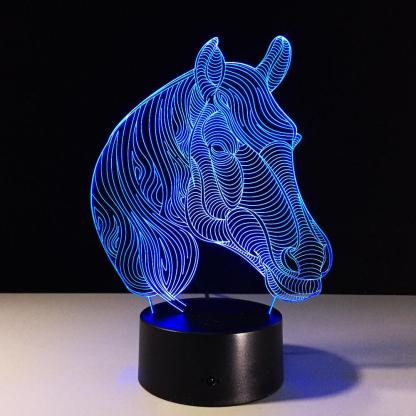 Elegant Horse Head 3D Optical Illusion Lamp - 3D Optical Lamp