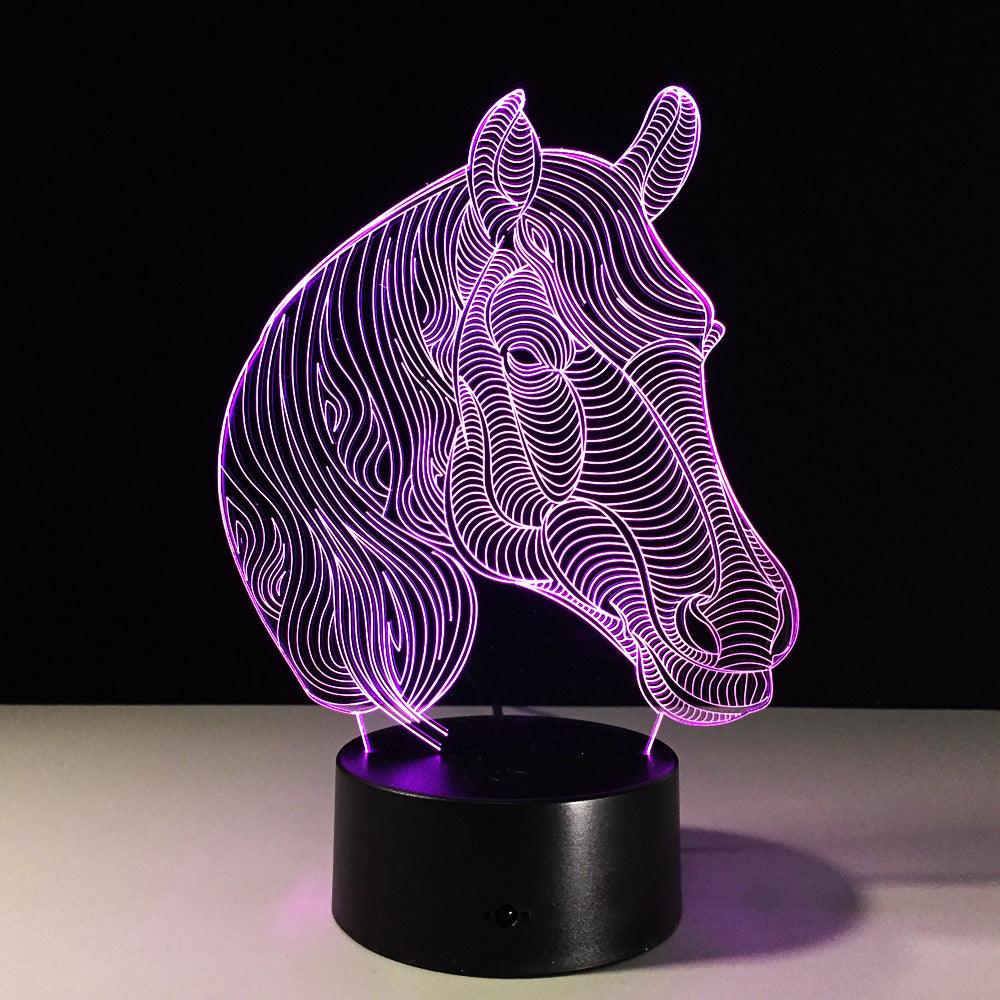 Line Art Horse Lamp-3D Optical Lamp