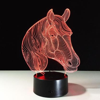 Elegant Horse Head 3D Optical Illusion Lamp - 3D Optical Lamp