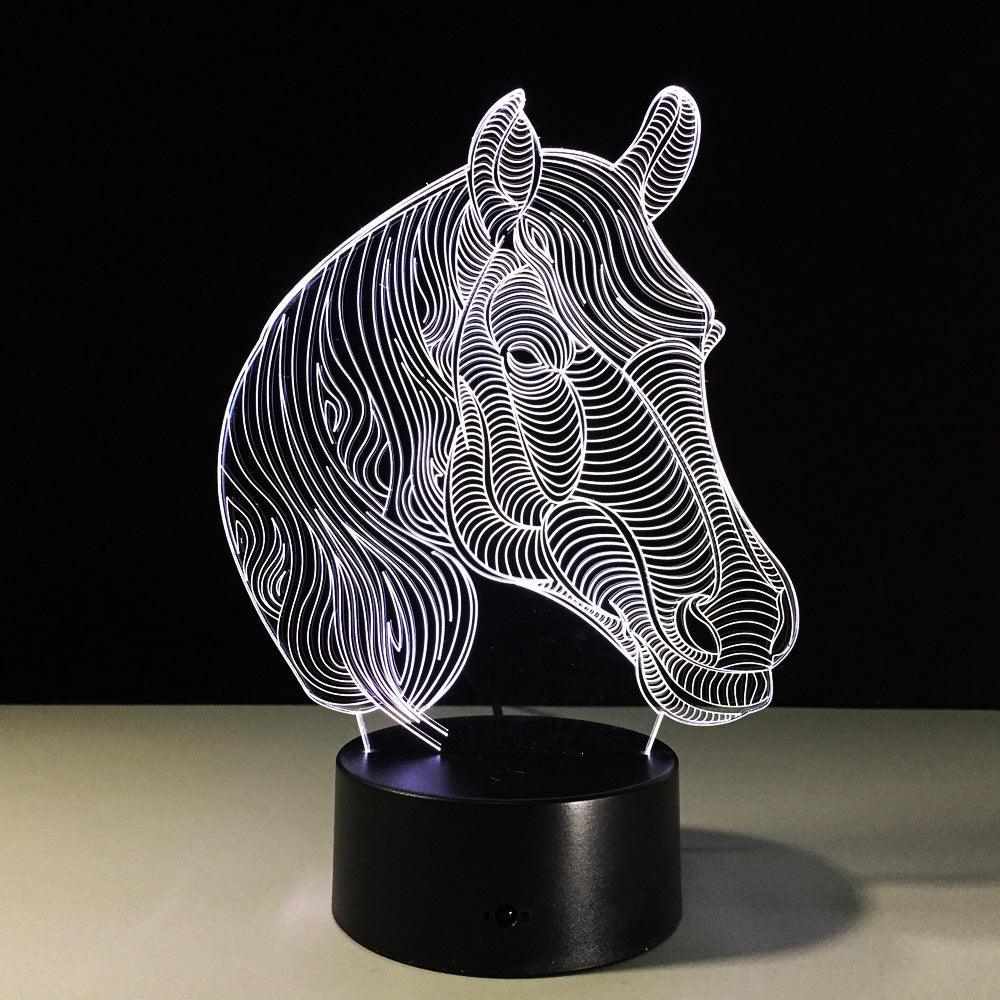 Elegant Horse Head 3D Optical Illusion Lamp - 3D Optical Lamp