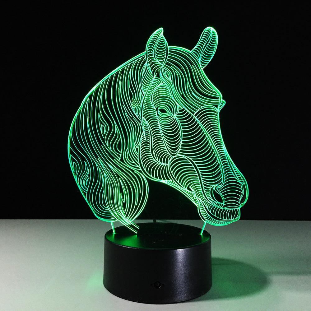Elegant Horse Head 3D Optical Illusion Lamp - 3D Optical Lamp