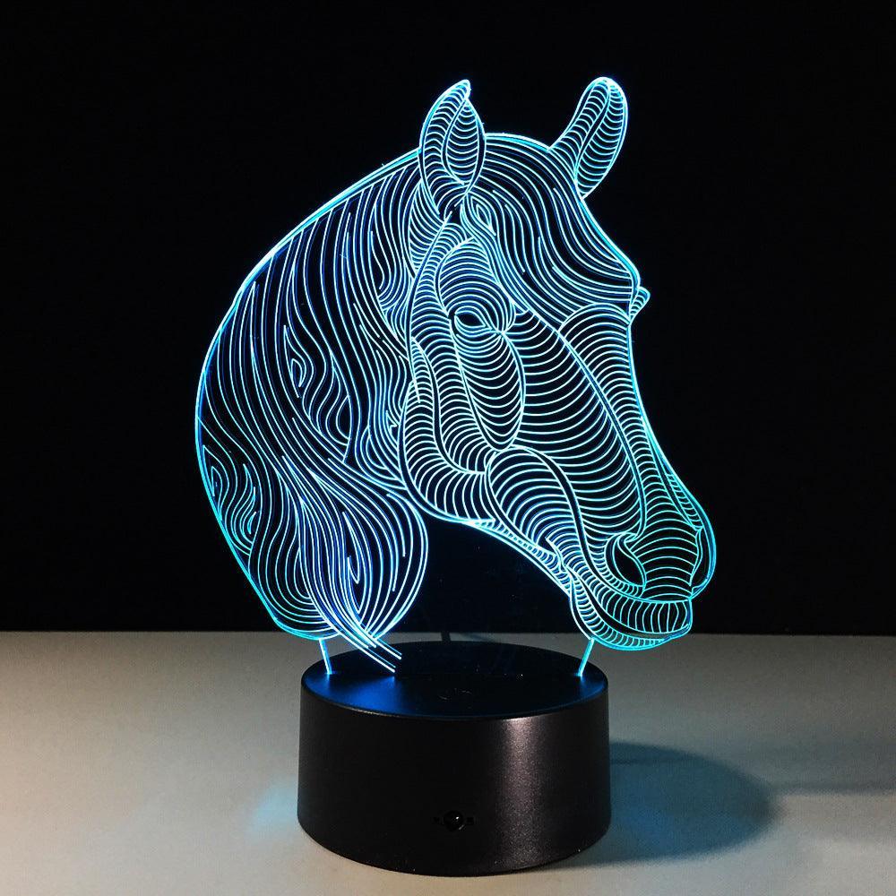 Elegant Horse Head 3D Optical Illusion Lamp - 3D Optical Lamp