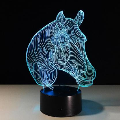 Elegant Horse Head 3D Optical Illusion Lamp - 3D Optical Lamp