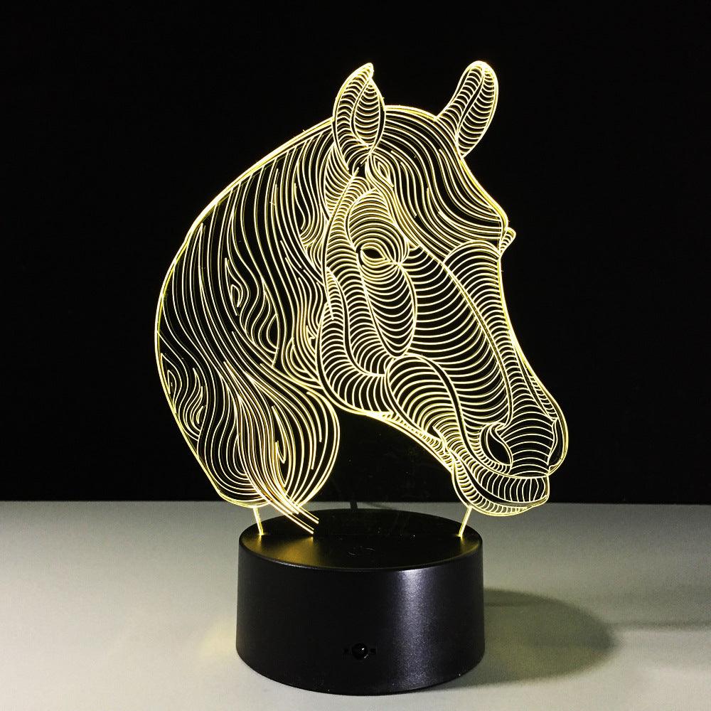 Elegant Horse Head 3D Optical Illusion Lamp - 3D Optical Lamp