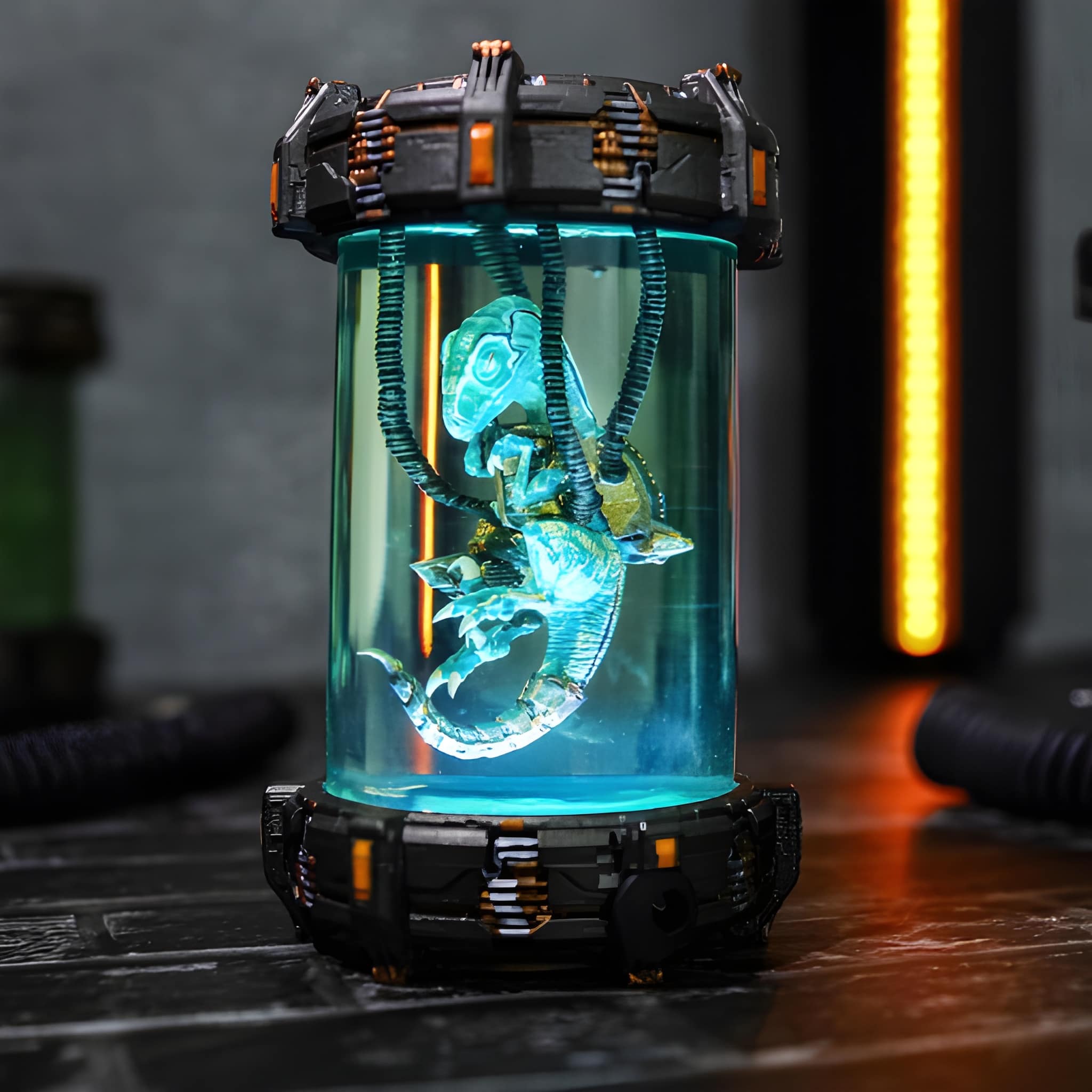 Raptor Dinosaur Epoxy Resin Night Lamp