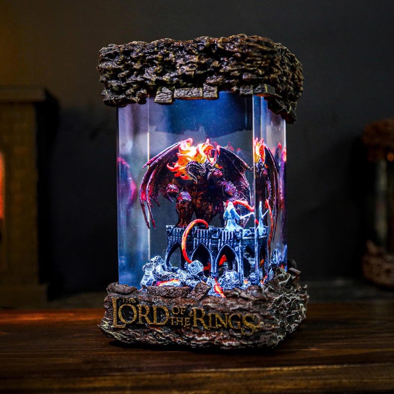 Gandalf Balrog Power Ring Epoxy Resin Lamp