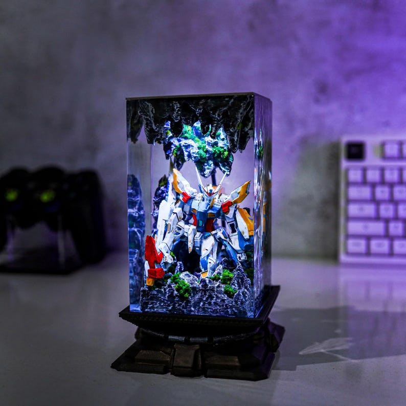 Diorama Gundam Epoxy Lamp Anime Night Light