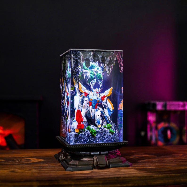 Diorama Gundam Epoxy Lamp Anime Night Light