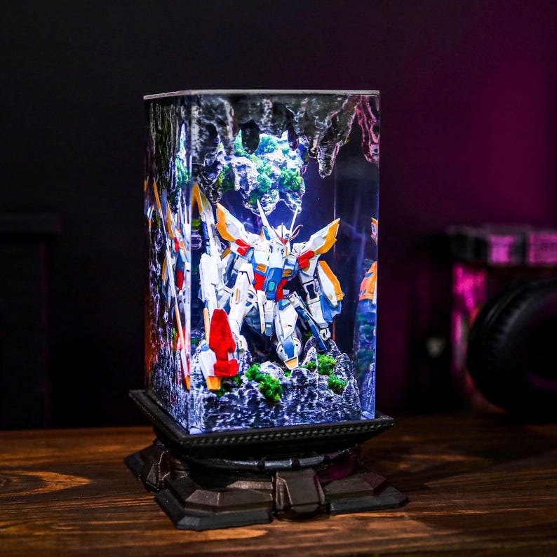 Diorama Gundam Epoxy Lamp Anime Night Light
