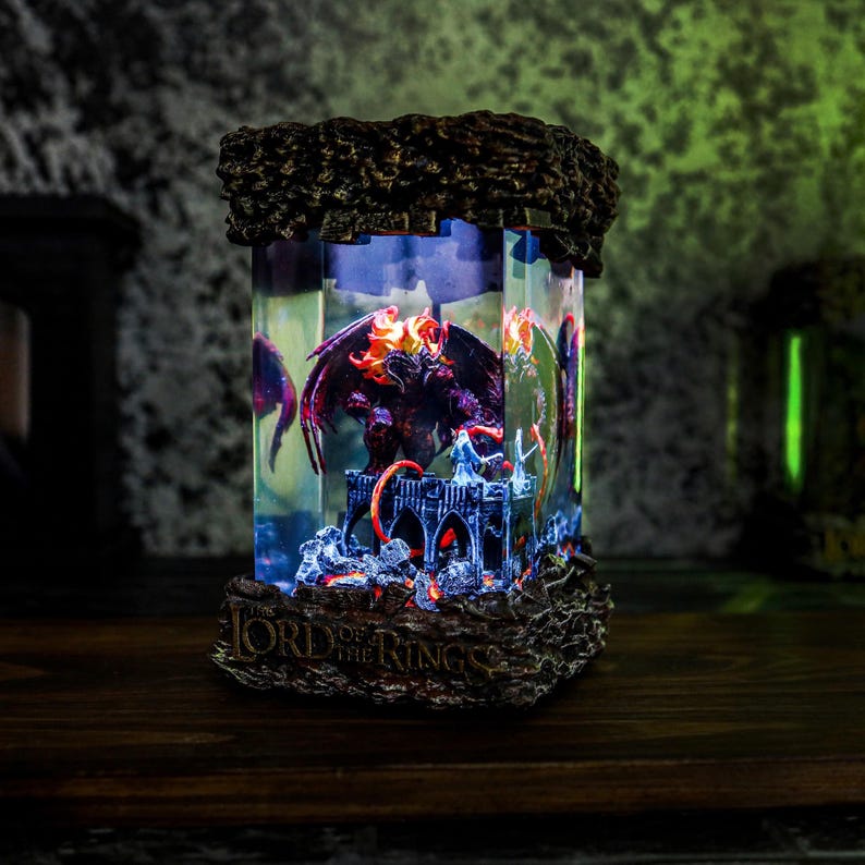 Gandalf Balrog Power Ring Epoxy Resin Lamp